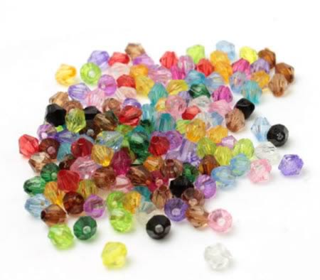 250x Mix Acryl Bicone 4 mm