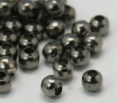 100 stuks Metalen kraal donker grijs