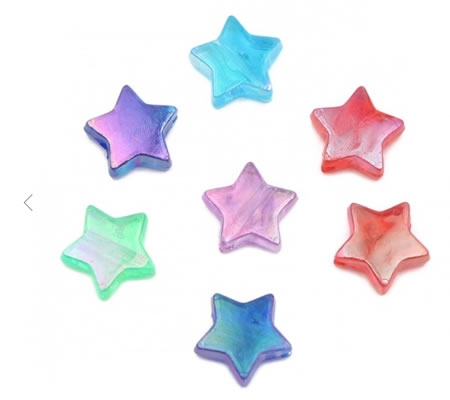 150 stuks acryl kraaltje Ster 11 x 10 mm