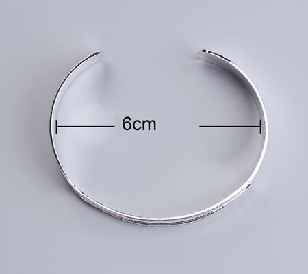 1x Cabochon Armband 11 mm Licht Zilver Borduurgaatjes