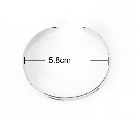 1x Cabochon Armband Licht Zilver Borduurgaatjes