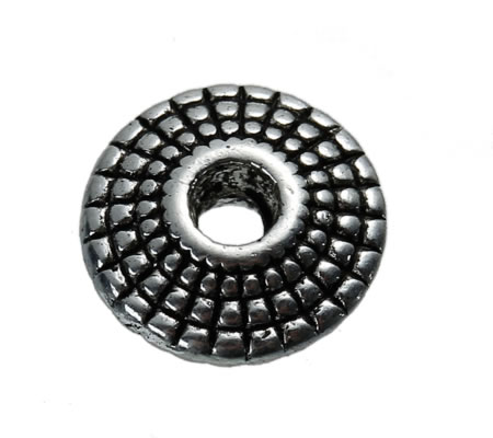 10x Spacerkraaltje Donker Zilver Disc