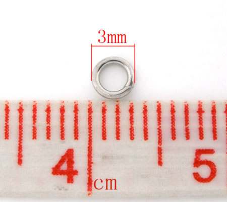 250 stuks Open ring Donker Zilver 3 mm