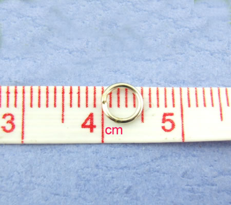 100 stuks Open ring donker zilver 5 mm