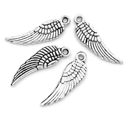 1x Engel Vleugel Bedeltje 30 x 10 mm