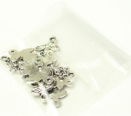 10x Mini Connectortjes donker zilver