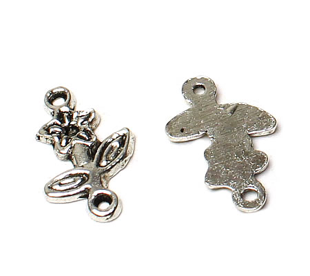 10x Mini Connectortjes donker zilver