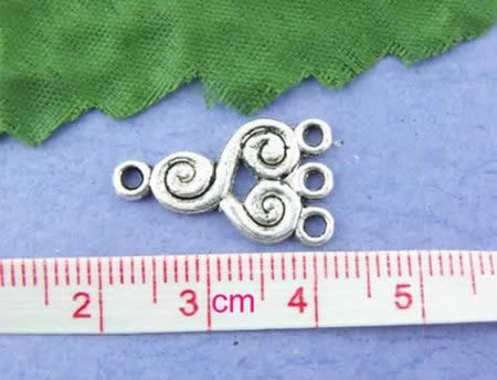 1x Ornament 1-3 Donker zilver