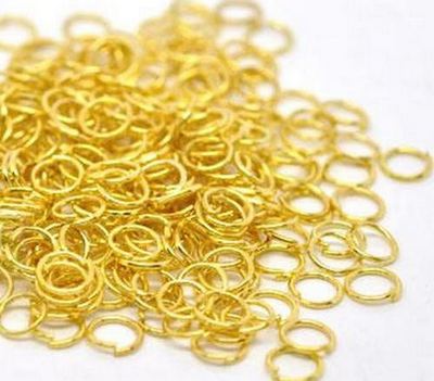 50 stuks Open ring 6 mm goudkleurig