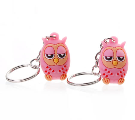 Sleutelhanger met Uitje Rubber Roze