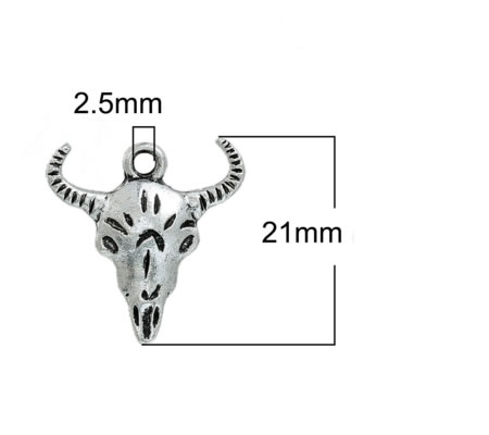 1x Bedeltje Schapenkopje Donker Zilver