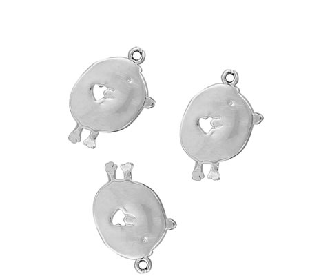 1x Bedel Kindertekening Donker Zilver Kuikentje