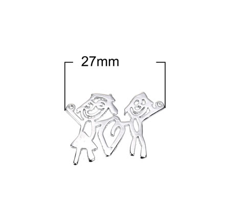 1x Bedel Kindertekening Donker Zilver Verliefd