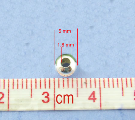 300x Metalen Gladde Kraal Lichtzilver