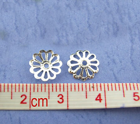 50 stuks Lichtzilveren kapjes 8 mm