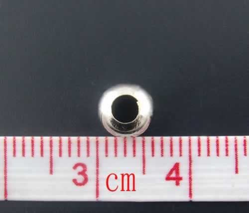 50x Metalen gladde kraal Donker zilver