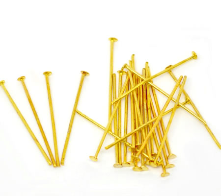 300x nietstiften goudkleurig 24 mm