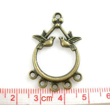 1x Ornament Brons/Vogeltjes