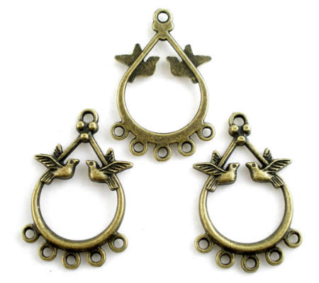 1x Ornament Brons/Vogeltjes