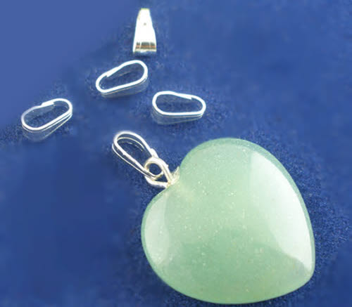 5 x Bedelhanger lichtzilver 11 mm