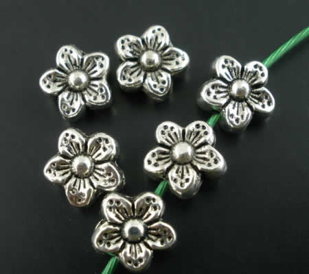 10x Metalen bloemetje 9 mm
