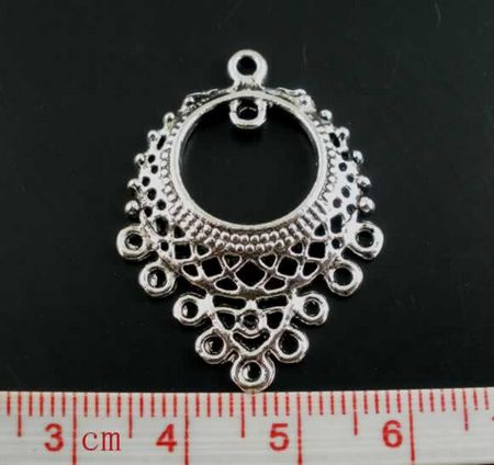 1x Ornament Opengewerkt Donker zilver