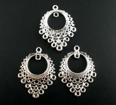 1x Ornament Opengewerkt Donker zilver