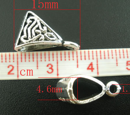 1x Bedelhanger (bail)  Donker Zilver 15 x 10 mm