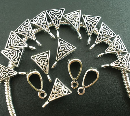 1x Bedelhanger (bail)  Donker Zilver 15 x 10 mm