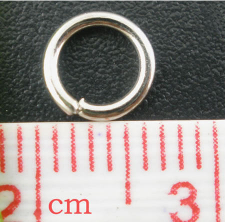 50 stuks Open ring donker zilver 6 mm