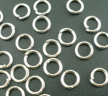 100 stuks Open ring donker zilver 6 mm