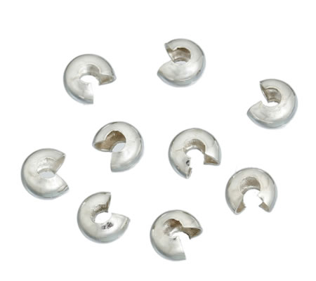 50 Afdekkralen voor knijpkraaltjes Licht Zilver