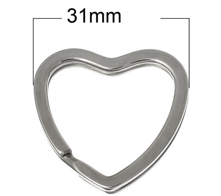 Sleutelhanger Hart donker zilver