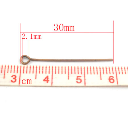 500x Kettelstiften Roodkoper 30 mm