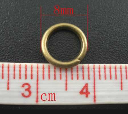 50 stuks Open Ring 8 mm Brons