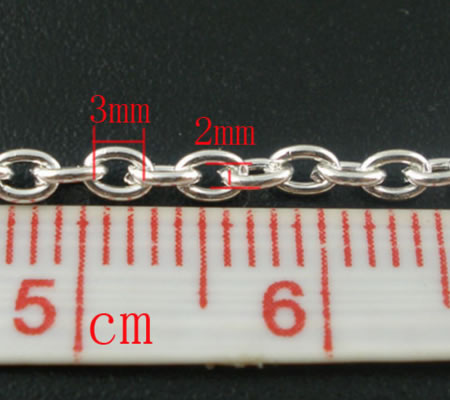 Ketting / Jasseron Licht Zilver Schakel 2 x 3 mm