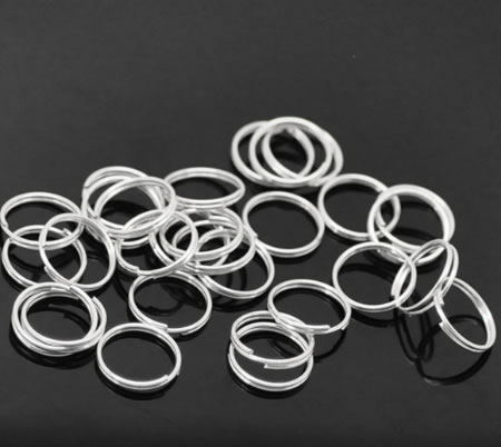 10x Splitring Licht zilver 12 mm