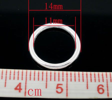 5x Gesloten Ring Licht zilver 14 mm