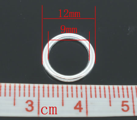 10x Gesloten Ring Licht zilver 12 mm