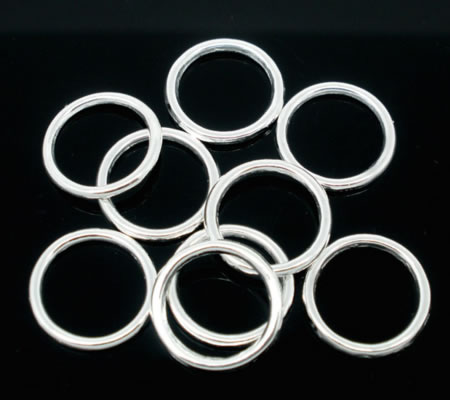 10x Gesloten Ring Licht zilver 12 mm