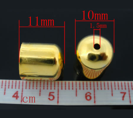 2x Eind kappen Goudkleurig