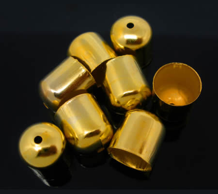 2x Eind kappen Goudkleurig