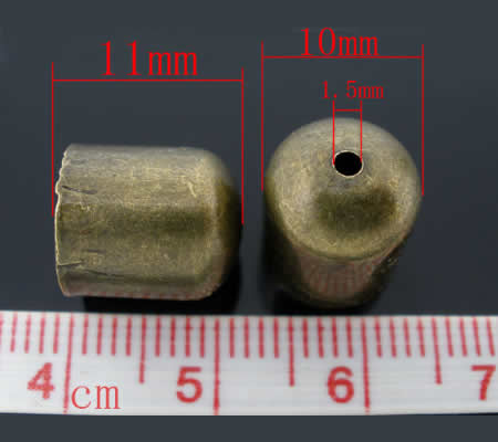 2x Eind kappen Brons