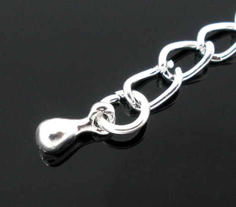 10 x pegelvormig ketting sluiter lichtzilver