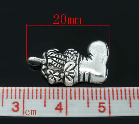 1x Kerst Bedeltjes Donker Zilver Laarsje