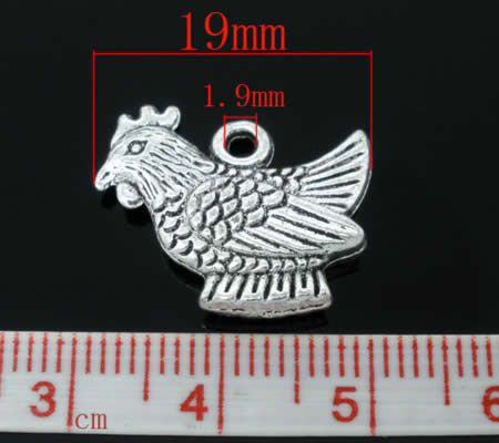 1x Bedeltje Kip Donker Zilver