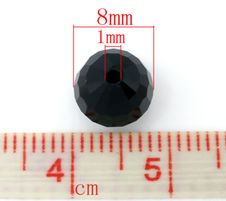 10x Kralen Facet Chrystal/Glas Zwart