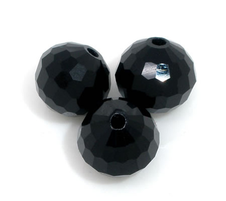 10x Kralen Facet Chrystal/Glas Zwart