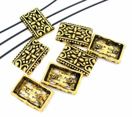 1x Verdeler 3-gaats Antiek Goudkleurig