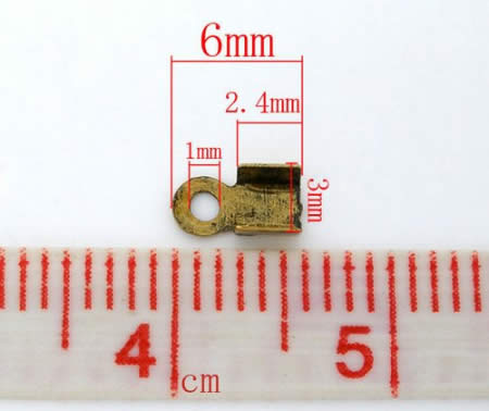 20 stuks koordklem oud goudkleurig